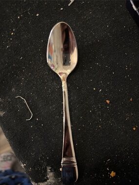 Silver Jeans Polished Silver-Color Teaspoon with Banded Handle